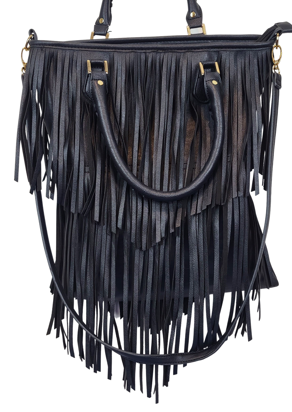 Black Fringe Handbag