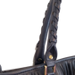 Black Fringe handbag, handle detail
