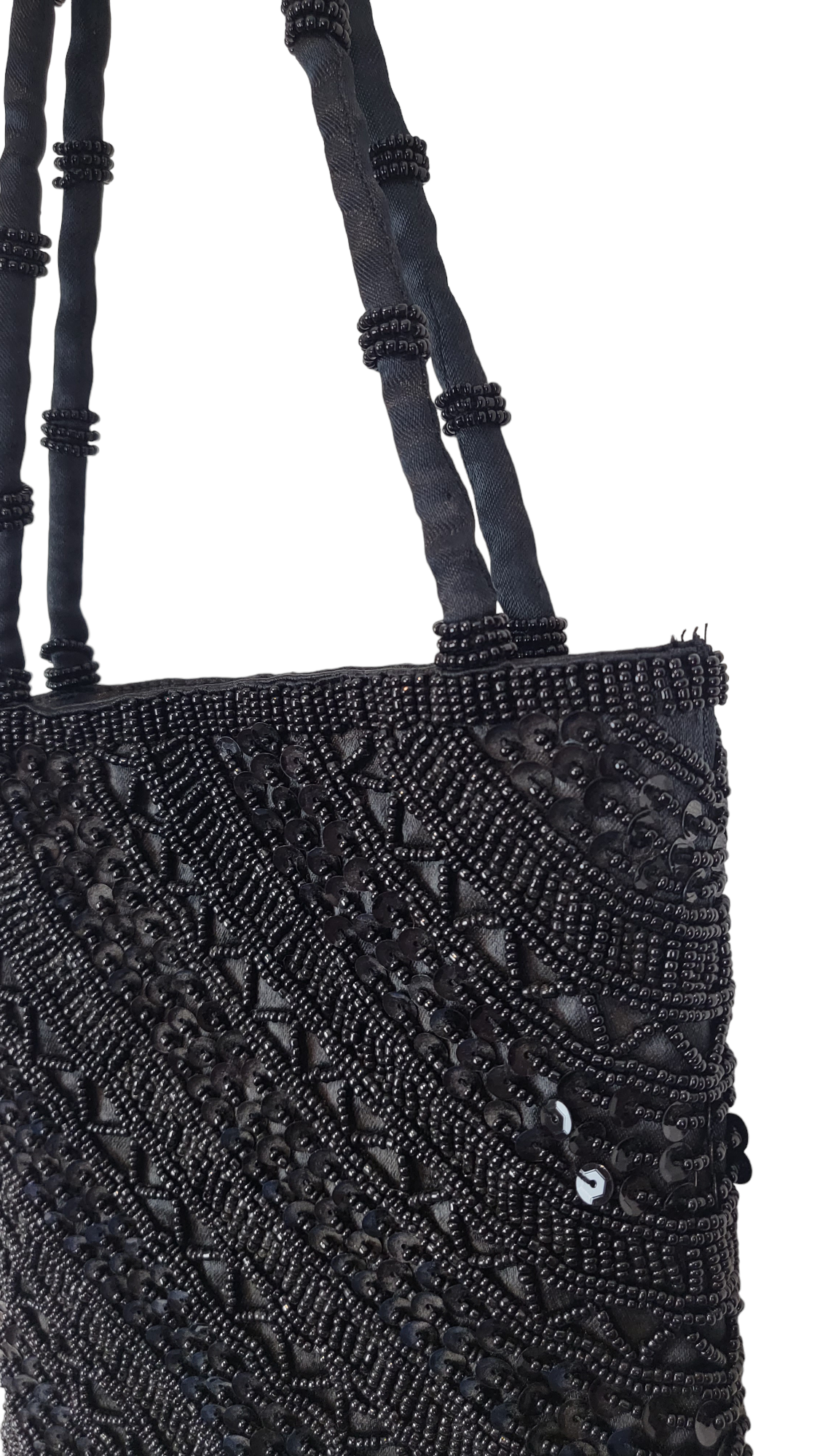 Vintage black clearance beaded evening bag